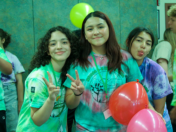 Group of girl campers hanging out