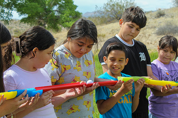 campers working on team building