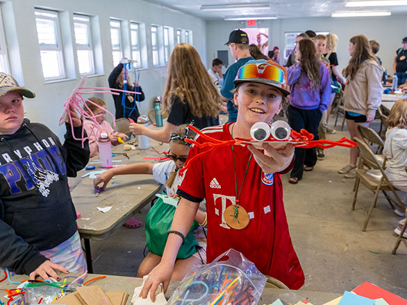 camper showing of their art project
