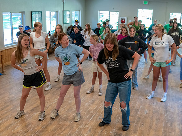 campers getting their dance moves on